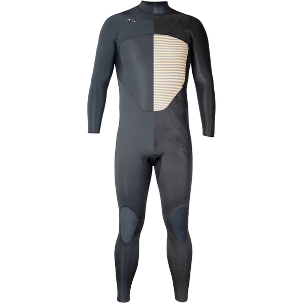 2026 Xcel Mens Axis 5/4mm Chest Zip Fato De Mergulho ME54ZAX5 - Black